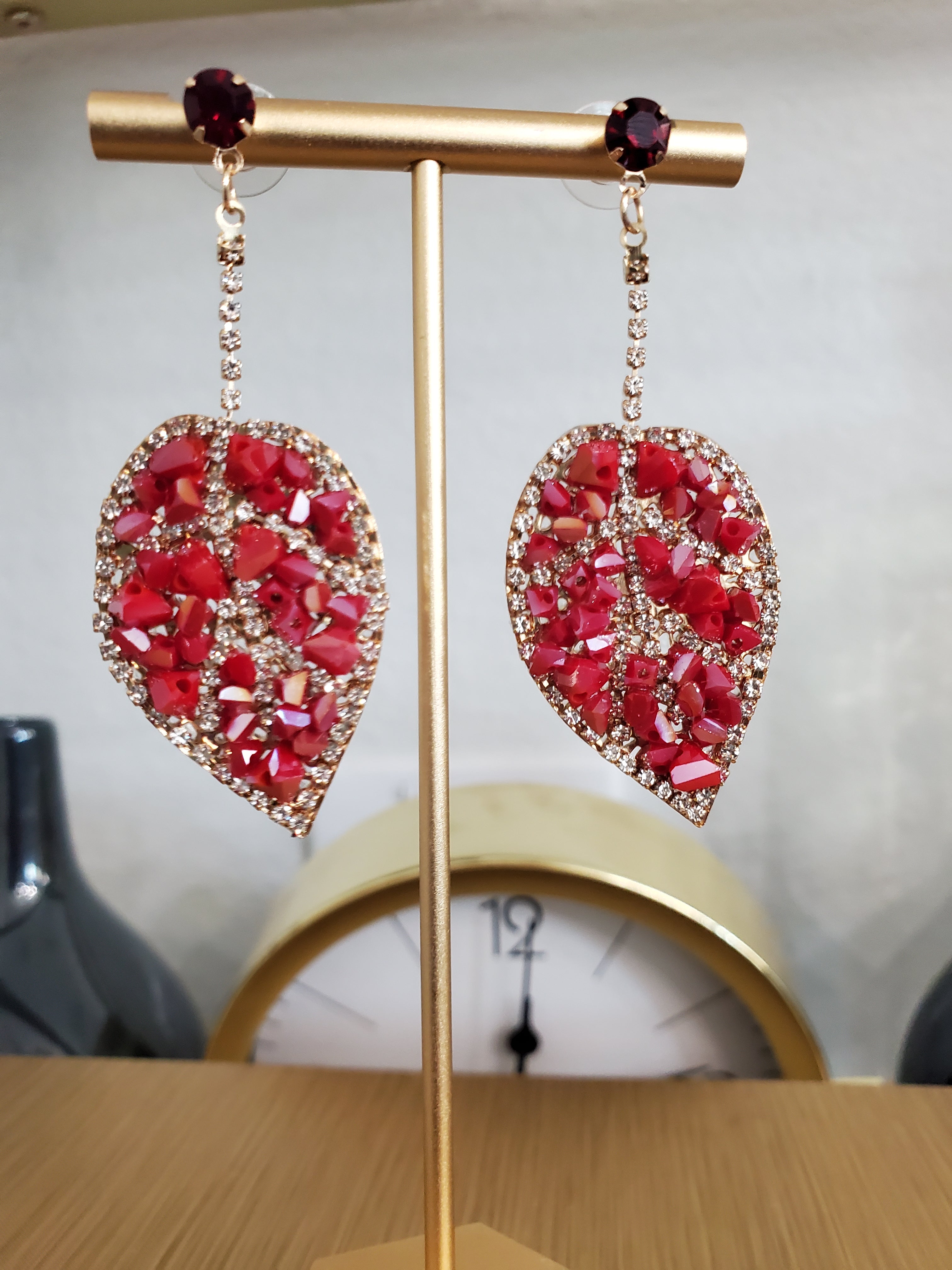 Kunmi Rhinetstone Leaf Earring