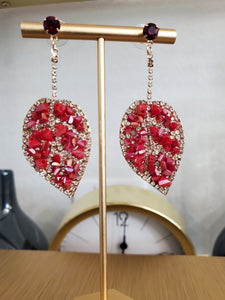 Kunmi Rhinetstone Leaf Earring