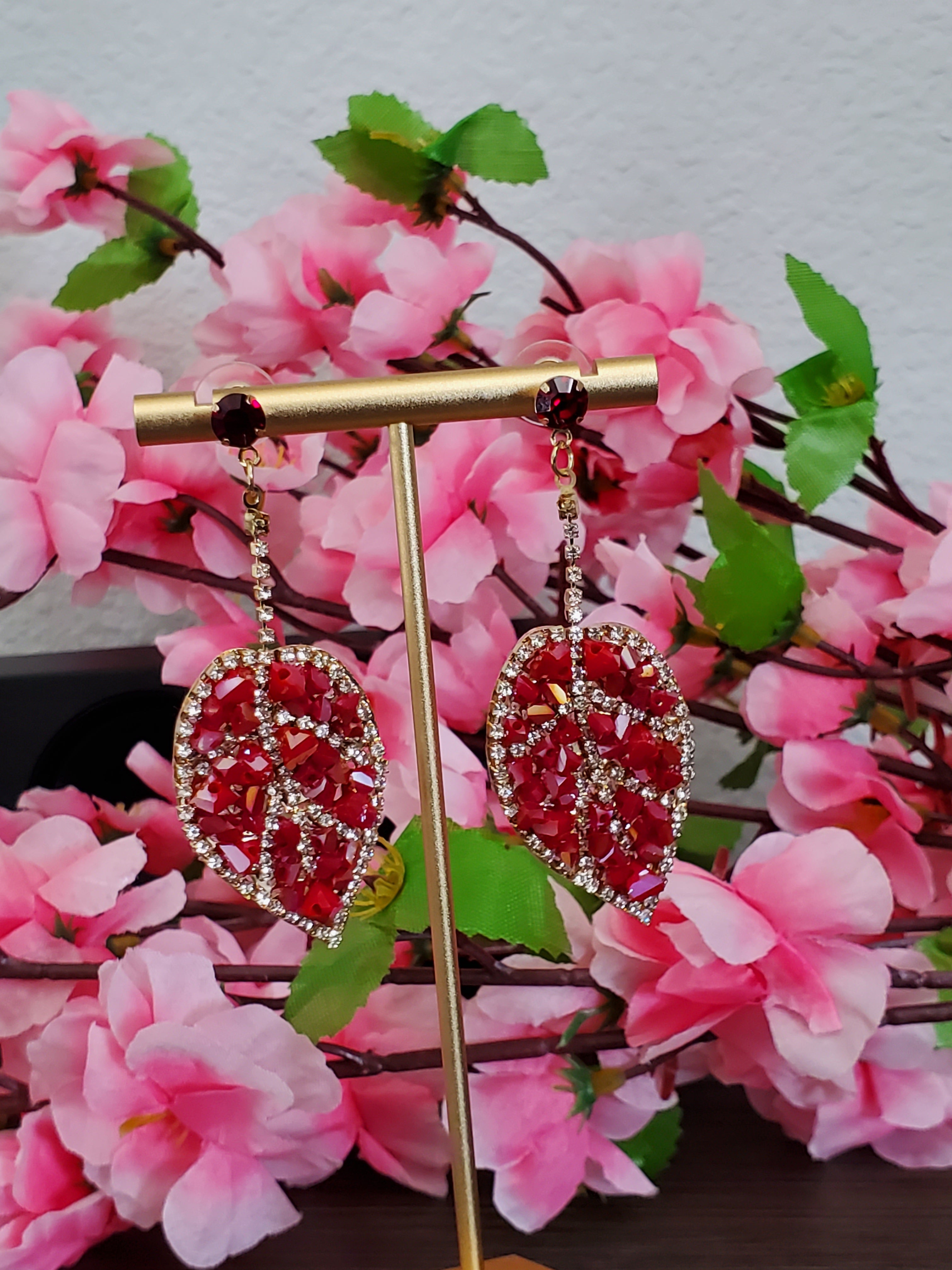 Kunmi Rhinetstone Leaf Earring