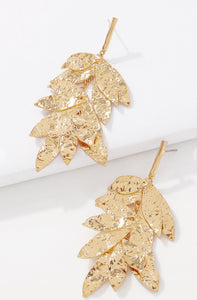 Metal leaf Earring