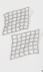 Rhinestone Mesh Earrings