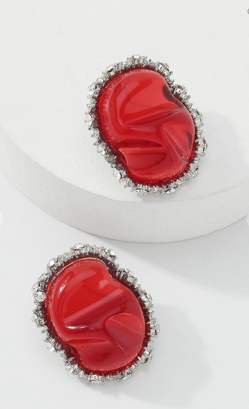 Rhuby Stone Stud Earrings
