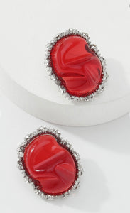Rhuby Stone Stud Earrings