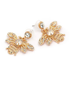 Rhinestone Bee Stud Earring