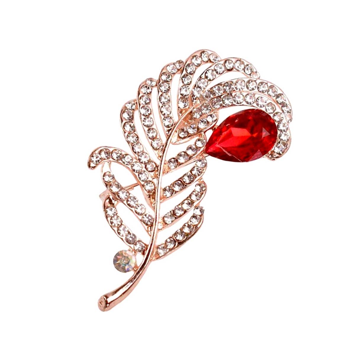 Rose Feather Brooch